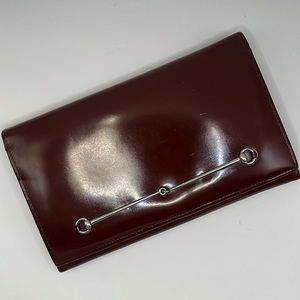 Gucci Slim Horsebit Leather Wallet, Burgundy